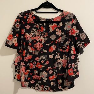 JOIE | EUC Flowered ruffled blouse